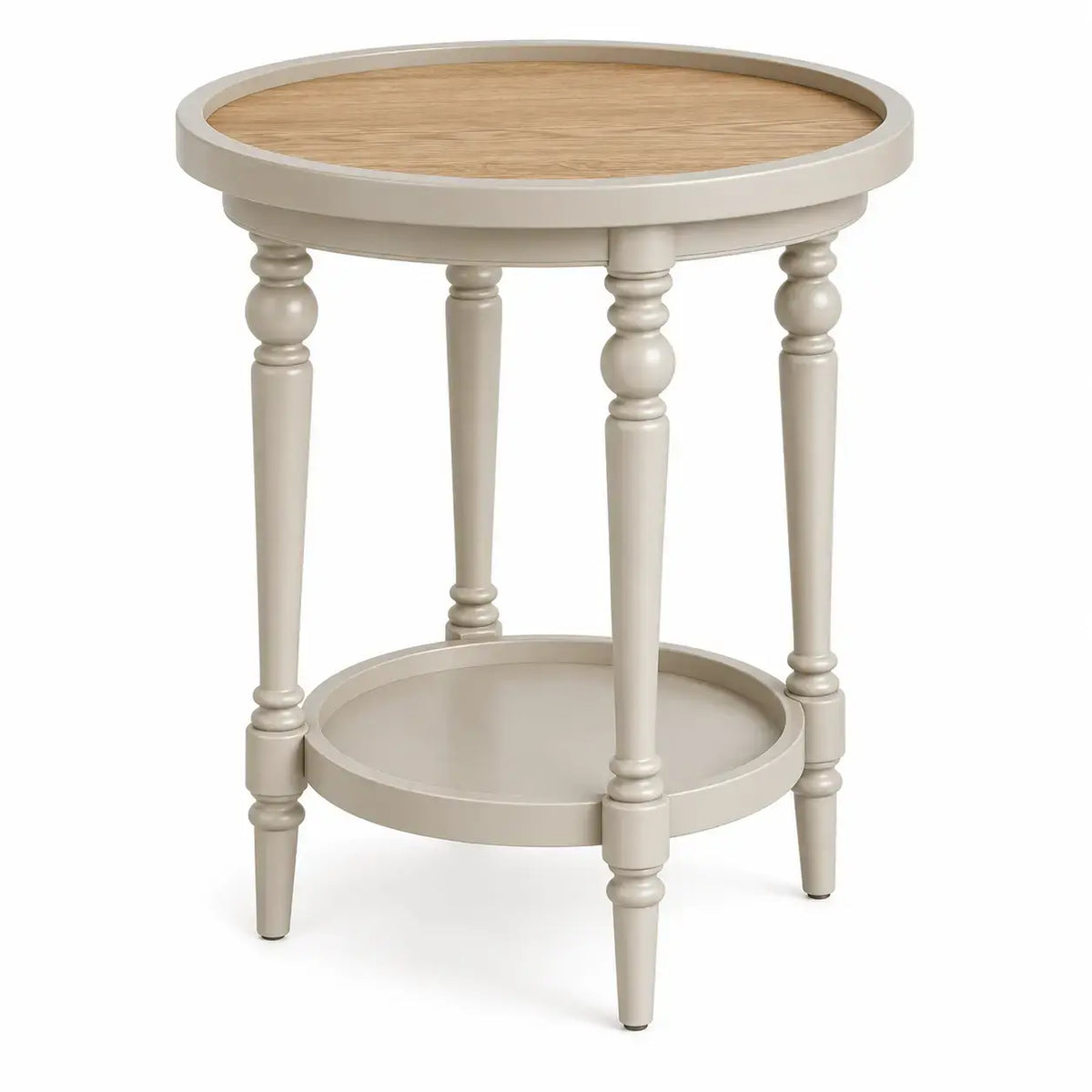Round support table in white and brown from wetandwestcoast, showcasing its sleek design and smooth finish.